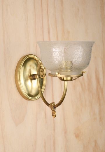 Brass Single Faux Gas Light Wall Sconce