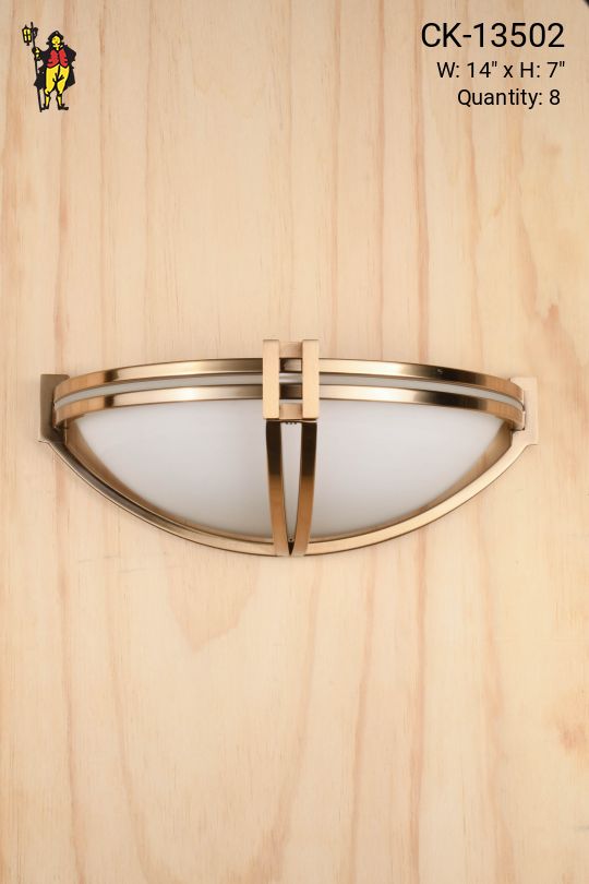 Antique Brass & Glass Pocket Sconce