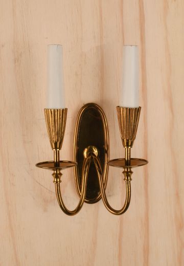 Two Light Polished Brass Wall Sconce