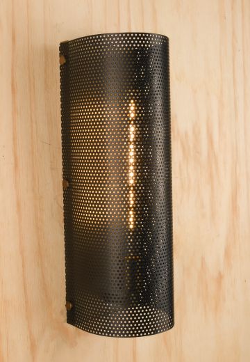 Black Pierced Metal Wall Sconce