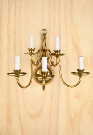 Five Light Brass Wall Sconce