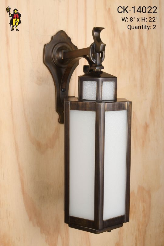 Bronze Frosted Glass Wall Lantern