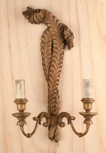Wooden Two Candle Wall Sconce