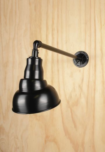 8" Black Wall Mounted Billboard Light on a Straight Arm