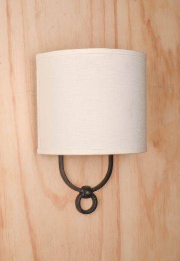 Round Fabric Shaded Wall Scone