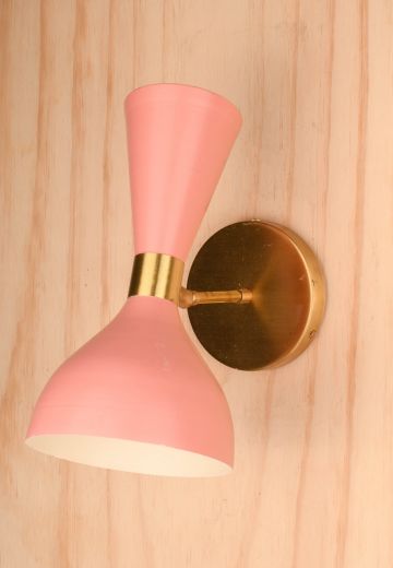 Pink Mid Century Directional Up-Down Wall Sconce