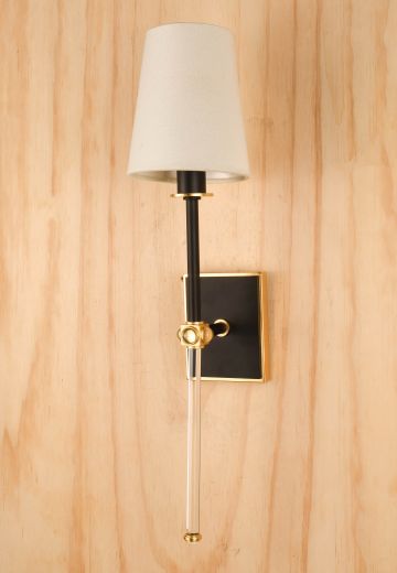 Black & Brass Single Candle Wall Sconce