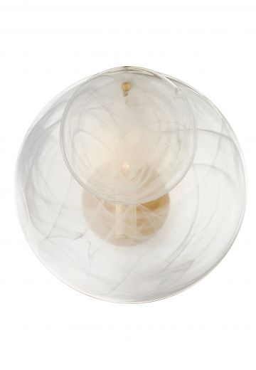12" White Strie Glass One Light Wall Sconce