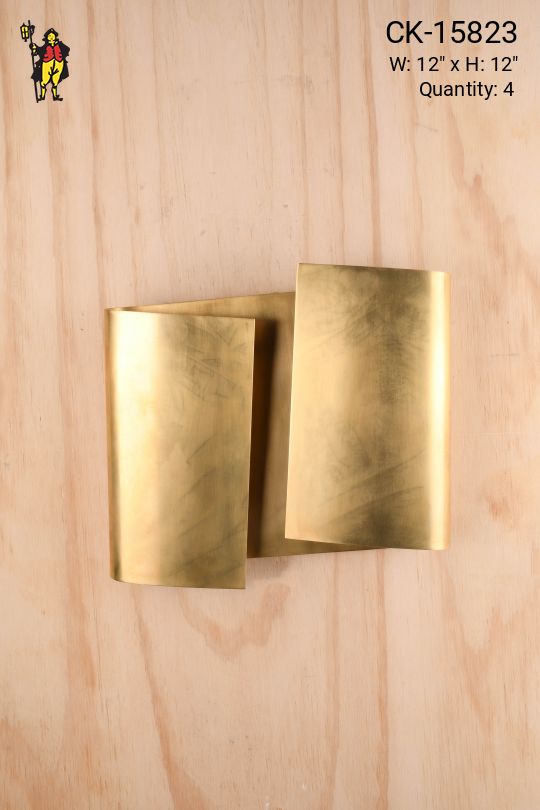 *LED* Brass Two Light Abstract Wall Sconce