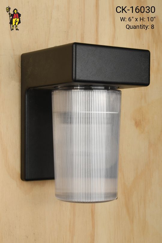 Black & Plastic Industrial/Exterior Down Light Wall Sconce