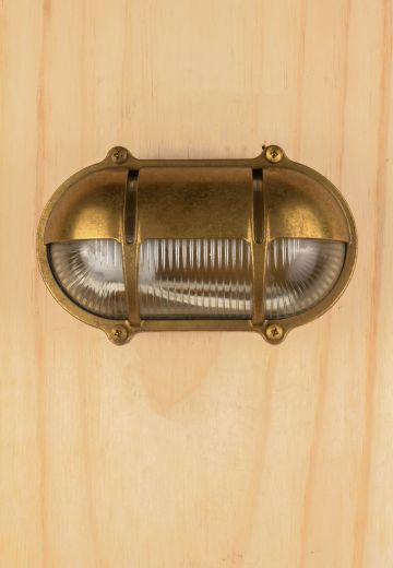 Distressed Brass Bulkhead Wall Sconce