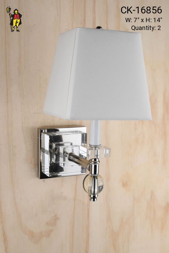 Lucite Single Candle Traditional Wall Sconce