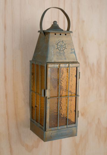 Nautical Wall Lantern w/Amber Glass