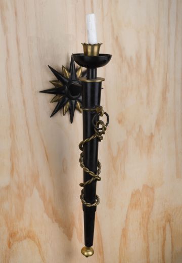 Black Medieval Torch Wall Sconce