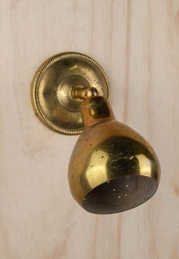 Distressed Brass Mid Century Spot Light Wall Sconce