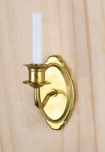 Polished Brass Single Candle Wall Sconce