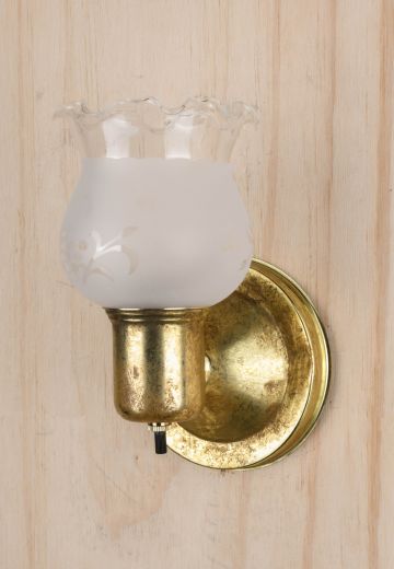 Distressed Brass Single Light Wall Sconce