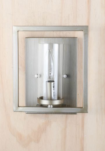 Nickel Square One Light Wall Sconce