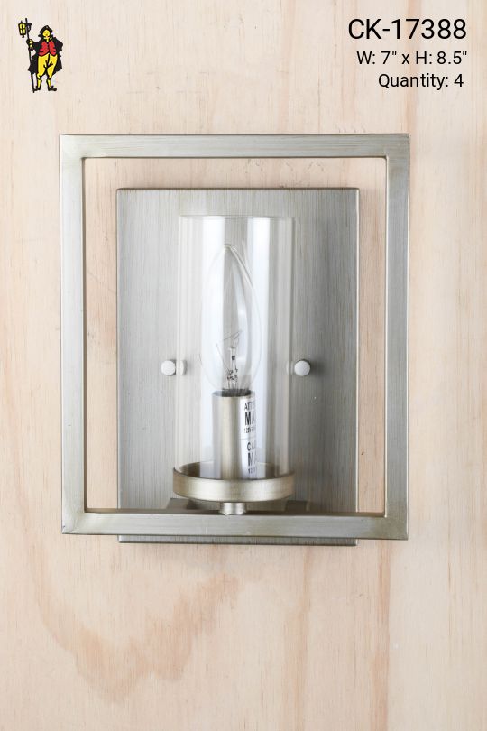 Nickel Square One Light Wall Sconce