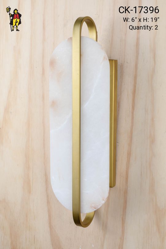 Brass & Marble Two Light Wall Sconce