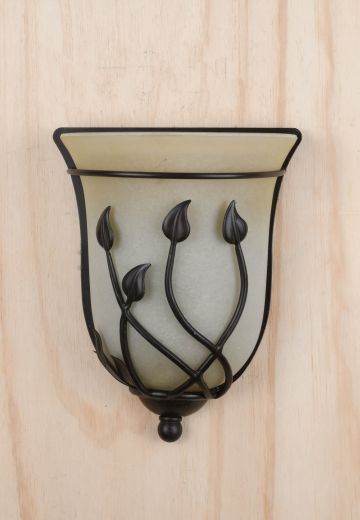 Bronze & Glass Floral Pocket Sconce