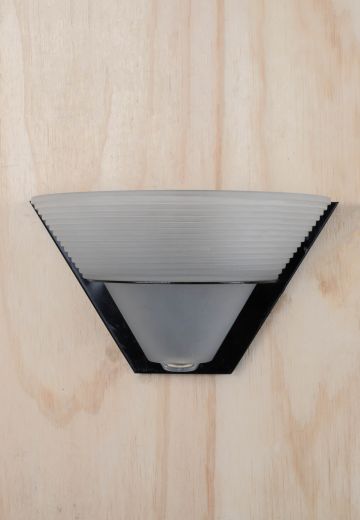 Black & Glass Ribbed Bowl Pocket Sconce