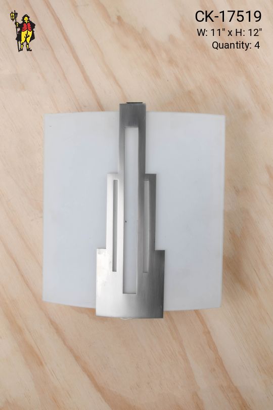 Modern Nickel Curved Glass Wall Sconce