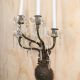 Antique Brass Tall Four Candle Wall Sconce w/Crystal Drops #0