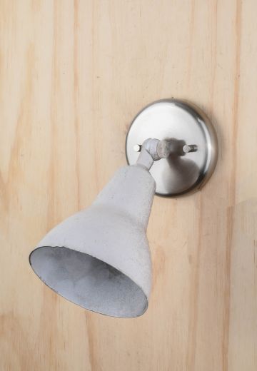 Distressed White Adjustable Bullet Reflector Wall Sconce