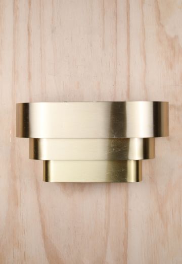 Polished Brass Rectangular Ring Wall Sconce