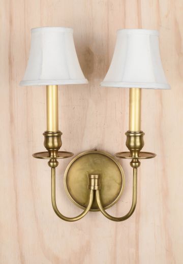 Satin Brass Two Candle Wall Sconce
