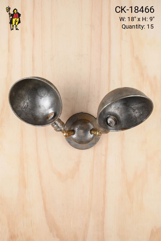 Distressed Two Light Metal Shaded Directional Wall Light