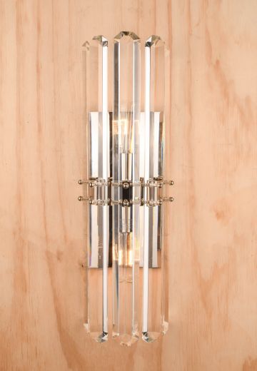 Cut Crystal & Polished Nickel Wall Sconce