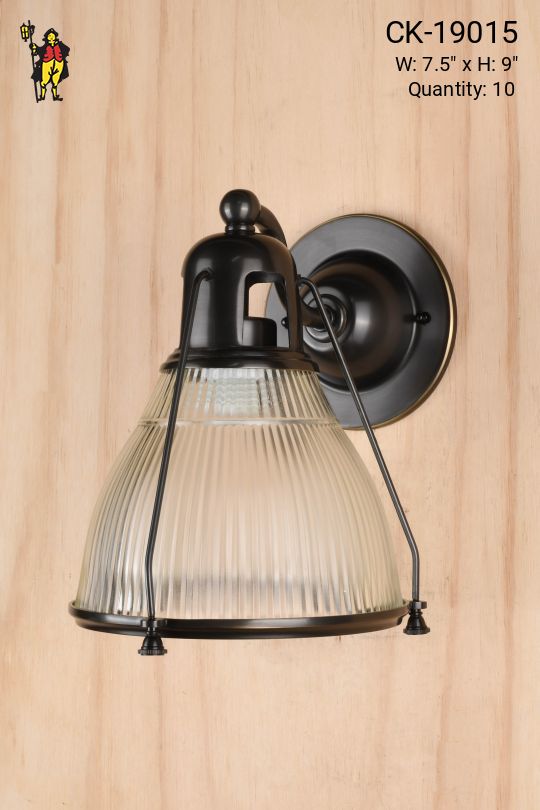 Bronze Halophane Down Light Wall Sconce