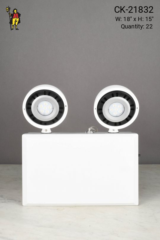 White Two LED Light Blank Sign