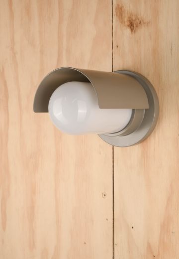 Gray Curved Metal Reflector Wall Sconce