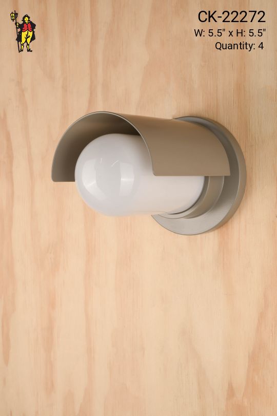 Gray Curved Metal Reflector Wall Sconce